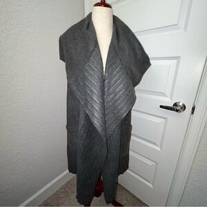 Le Moda Shawl Cascade Collar Sleeveless Sweater Vest